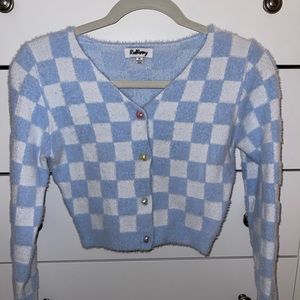 Beginning Boutique Fuzzy Checkered Cardigan